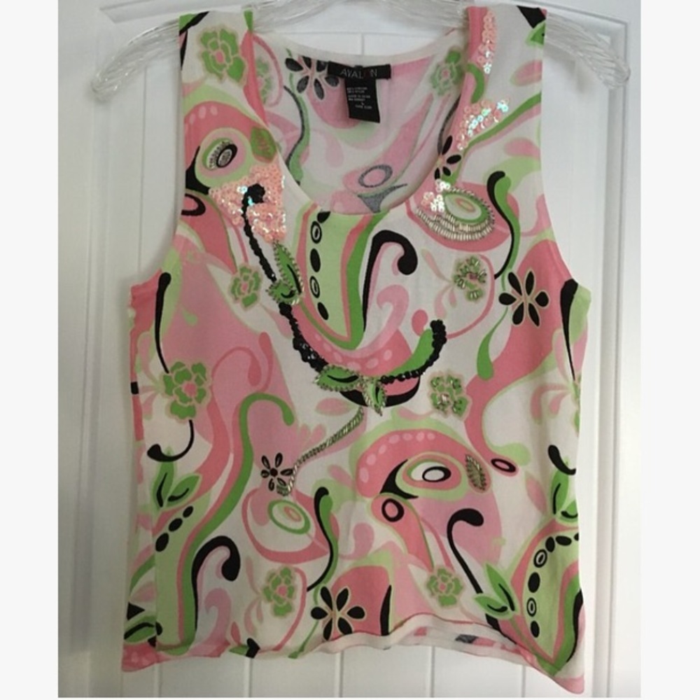 Vintage Pink & Green Tank